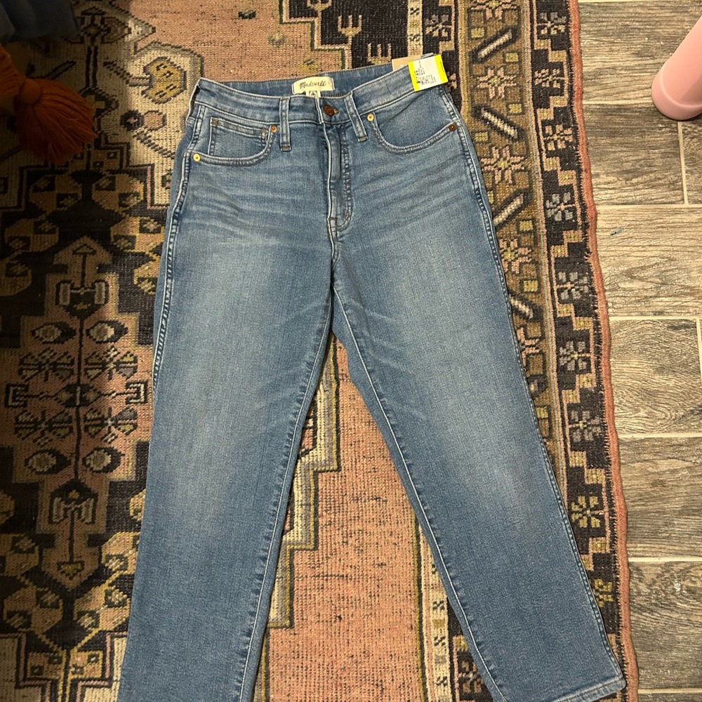 Madewell Blue Straight Leg Jeans,curvy stovepipe